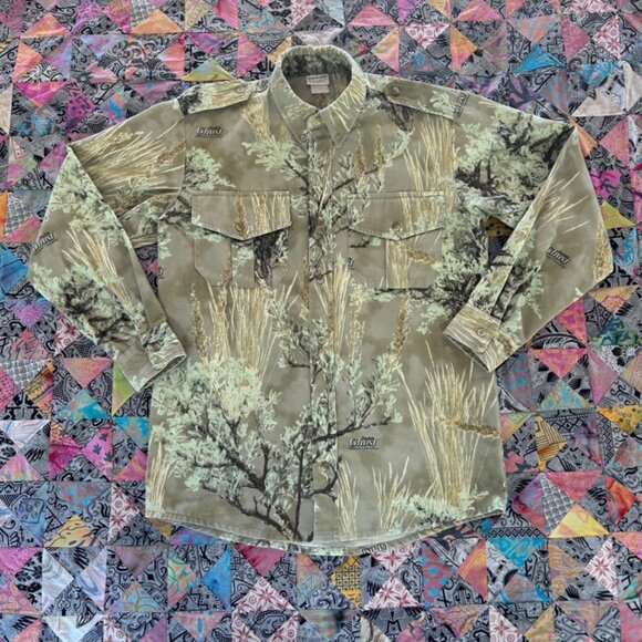 vintage MONTANA CAMO Prairie Ghost Camouflage Shirt Mens SMALL - Picture 1 of 8